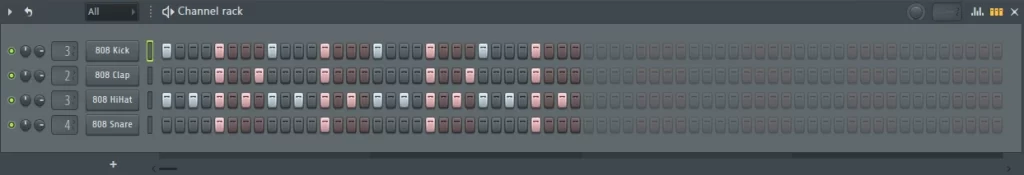Channel rack zoomed in