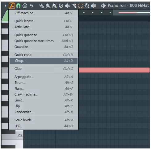 Chop Feature inside FL Studio on Hi-Hats