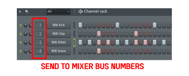 Sending a pattern to Mixer in FL Studio