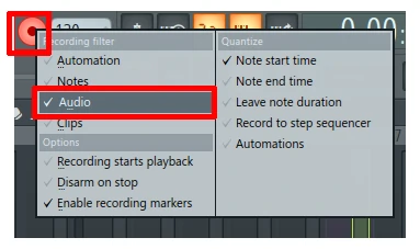 Step 3 select record Audio