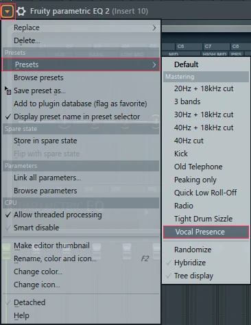 EQ for vocals inside fl studio settings
