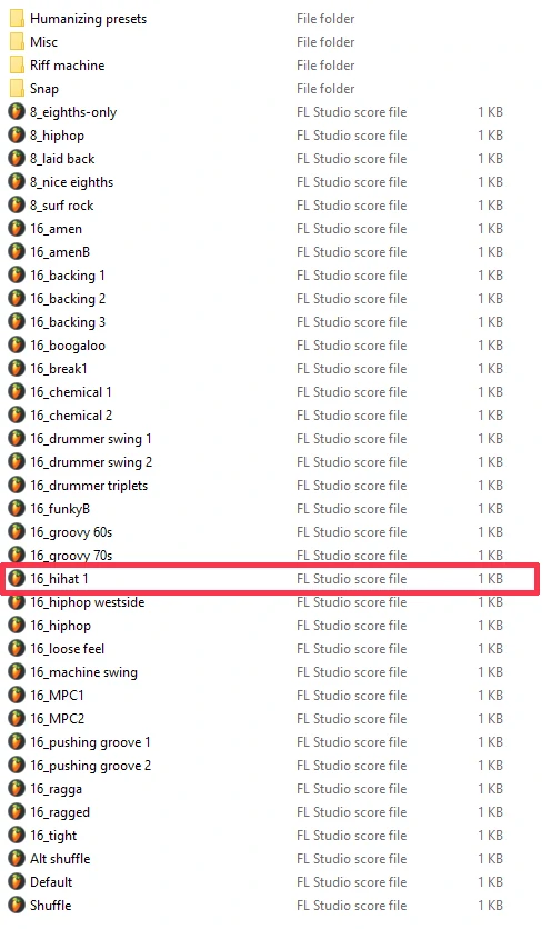 Velocity presets showcased inside FL Studio Velocity presets showcased inside FL Studio