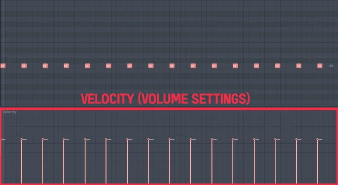 Velocity volume settings in FL Studio Velocity volume settings in FL Studio