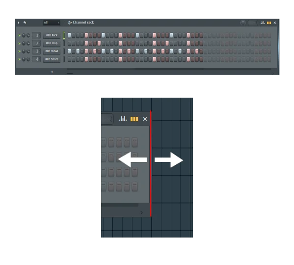Zoom out inside the channel rack